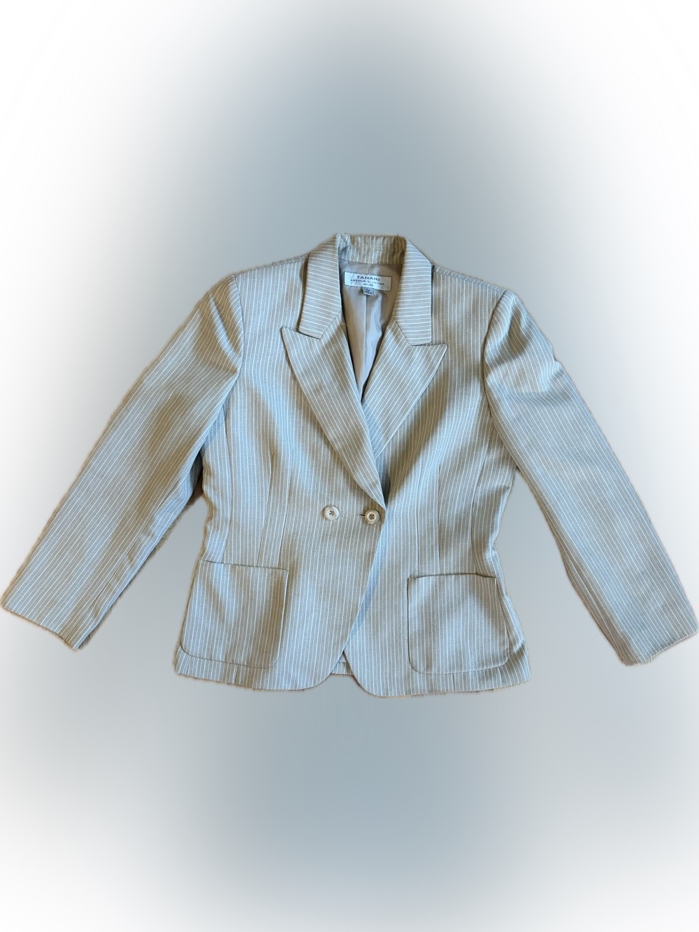 Tahari Pinstripe Double-Breasted Blazer